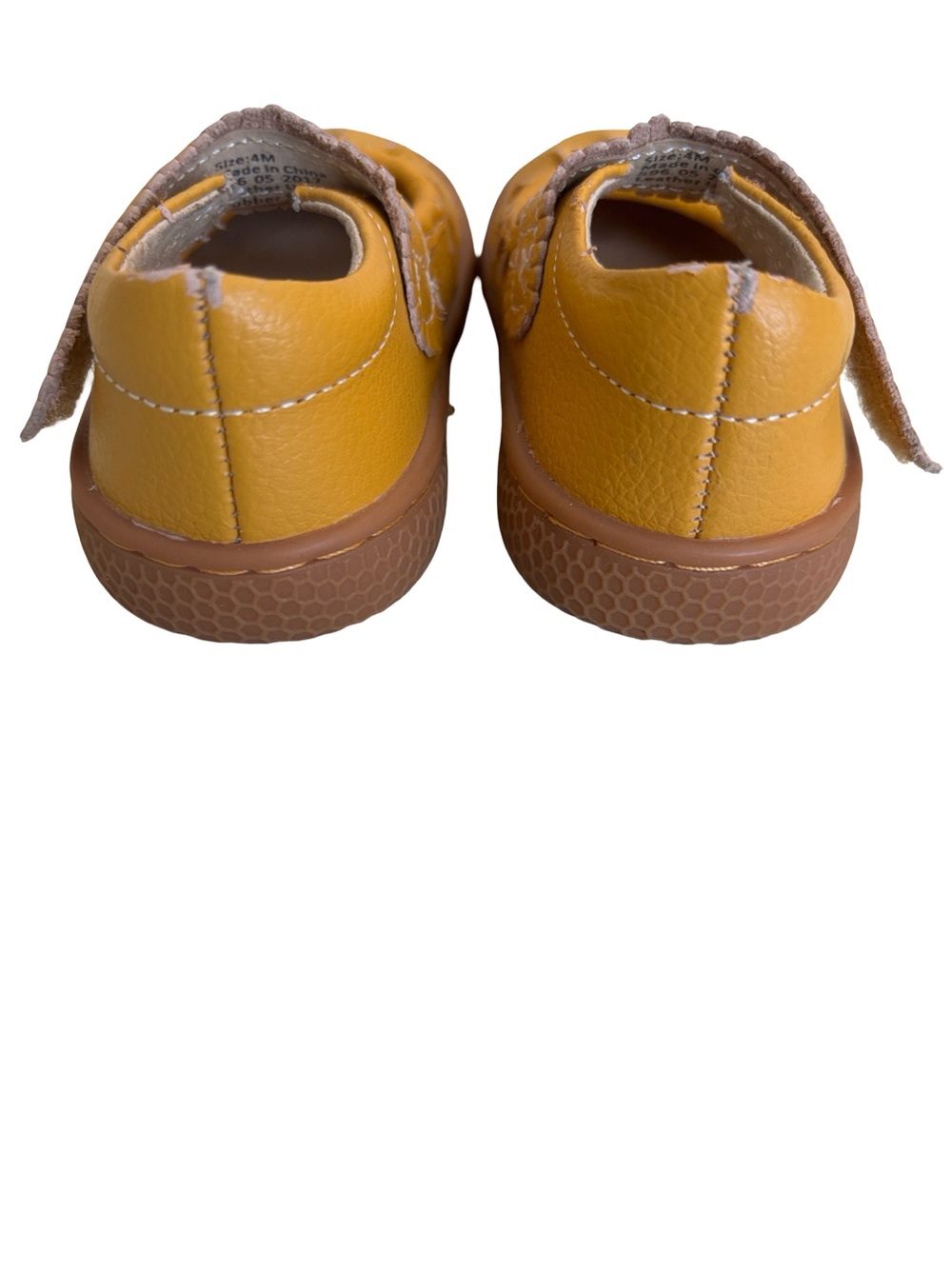Livie & Luca Leather Mary Jane Shoes Size 4 Infant FALL Yellow Gold - Picture 5 of 11